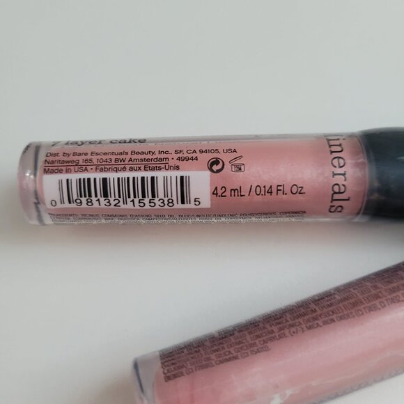 BareMinerals Natural Lip Gloss 7 Layer Cake 0.14 oz Sealed Lot of 2 - Picture 5 of 5